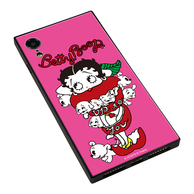 【iPhoneXR ケース】yanagida masami × Betty Boop スクエア型 ガラスケース (モギタテボイスがはにかむゴキゲンベティー)サブ画像