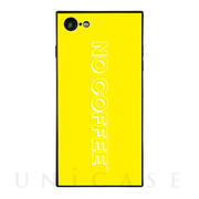 【iPhone8/7 ケース】NO COFFEE スクエア型 ガラスケース (NC LOGO Yellow White)