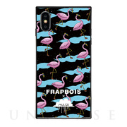 【iPhoneXS/X ケース】FRAPBOIS×MULGA スクエア型 ガラスケース (Flamingo)
