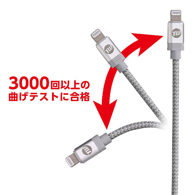 TUNEWIRE C-L, USB-C to Lightning Cable 1.2m (Silver)サブ画像