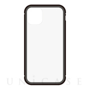 【iPhone11 Pro ケース】背面繊維ガラス×アルミバンパーケース (Black)