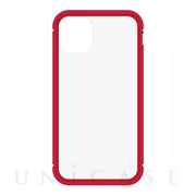 【iPhone11 Pro ケース】背面繊維ガラス×アルミバンパーケース (Red)