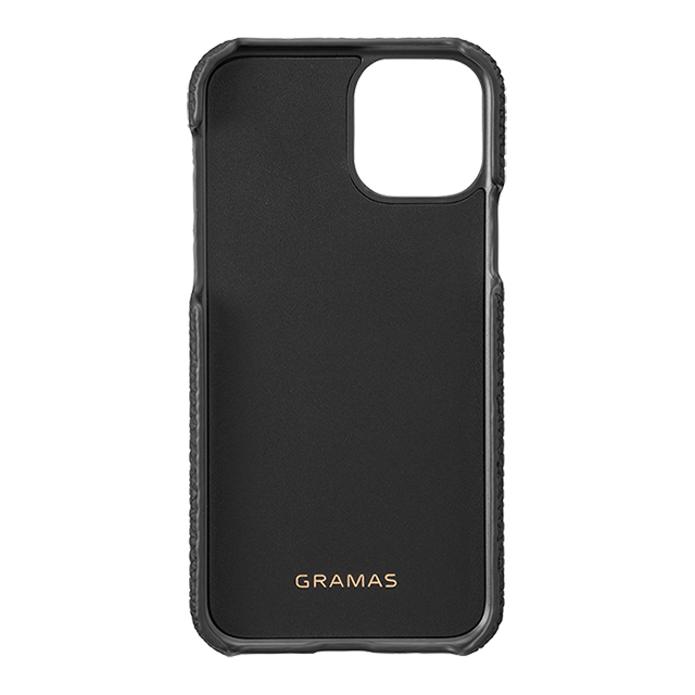 【iPhone11 Pro ケース】Shrunken-Calf Leather Shell Case (Black)サブ画像