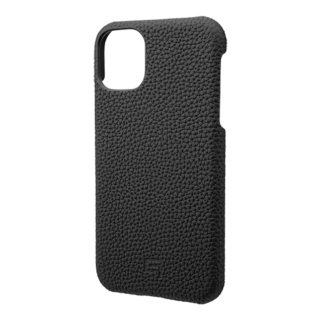 【iPhone11/XR ケース】Shrunken-Calf Leather Shell Case (Black)サブ画像