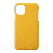 【iPhone11/XR ケース】Shrunken-Calf Leather Shell Case (Yellow)