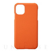 【iPhone11/XR ケース】Shrunken-Calf Leather Shell Case (Orange)