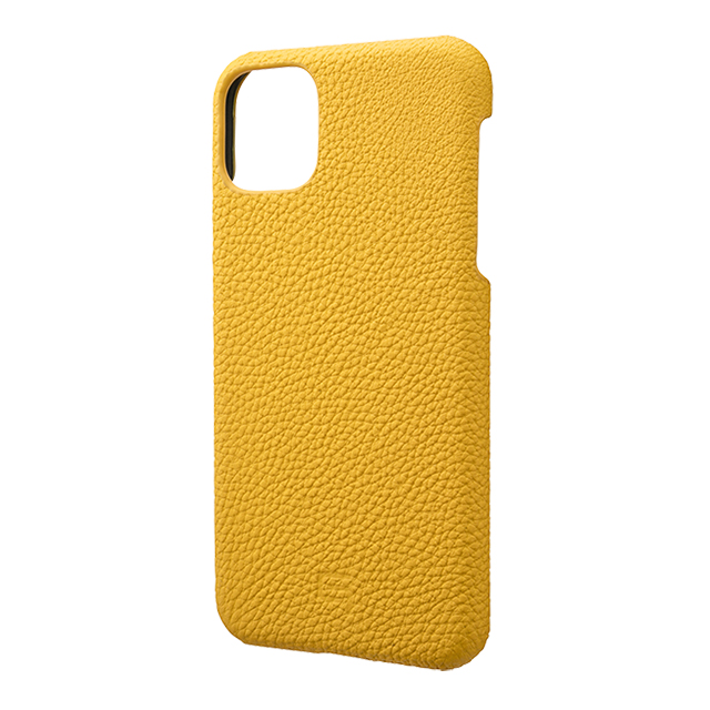 【iPhone11 Pro Max ケース】Shrunken-Calf Leather Shell Case (Yellow)サブ画像