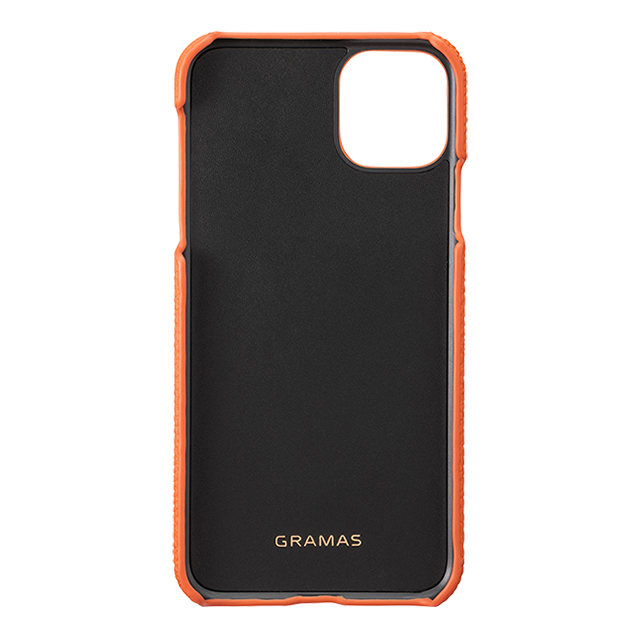 【iPhone11 Pro Max ケース】Shrunken-Calf Leather Shell Case (Orange)サブ画像