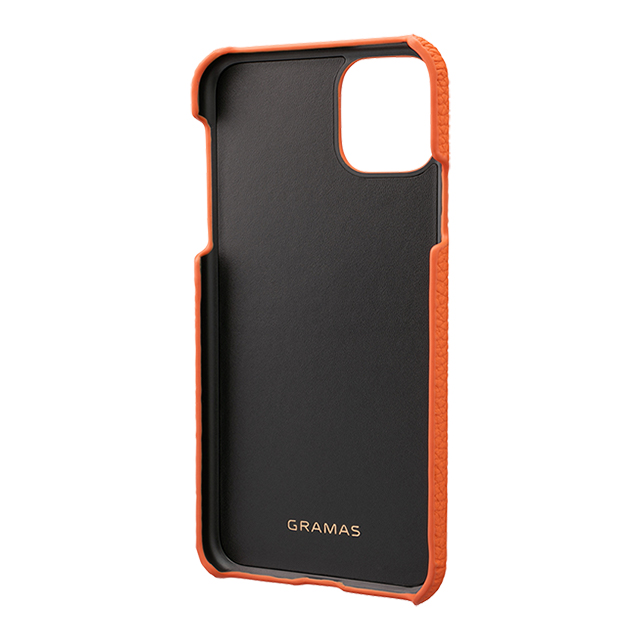 【iPhone11 Pro Max ケース】Shrunken-Calf Leather Shell Case (Orange)サブ画像