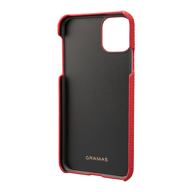 【iPhone11 Pro Max ケース】Shrunken-Calf Leather Shell Case (Red)サブ画像