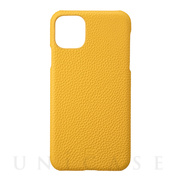 【iPhone11 Pro Max ケース】Shrunken-Calf Leather Shell Case (Yellow)