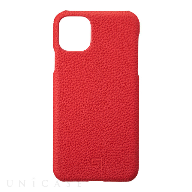 【iPhone11 Pro Max ケース】Shrunken-Calf Leather Shell Case (Red)