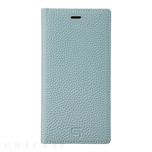 【iPhone11 Pro/XS/X ケース】Shrunken-Calf Leather Book Case (Baby Blue)