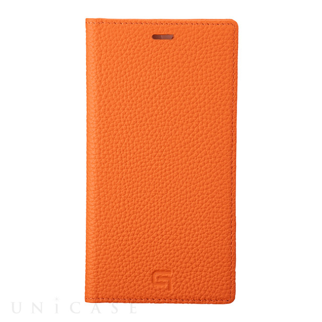 【iPhone11/XR ケース】Shrunken-Calf Leather Book Case (Orange)