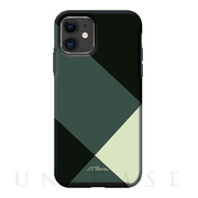 【iPhone11 ケース】Simple style grid case (green)
