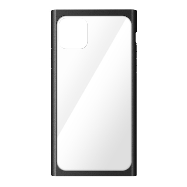 【iPhone11 Pro Max ケース】クリアガラスタフケース スクエア型 (ブラック)サブ画像