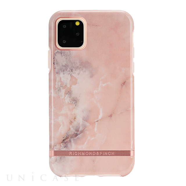 【iPhone11 Pro ケース】Pink Marble - Rose gold details