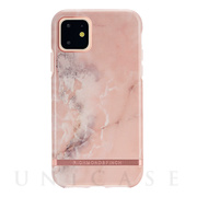 【iPhone11 ケース】Pink Marble - Rose gold details