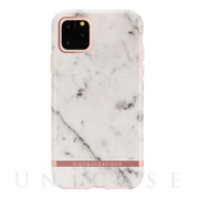 【iPhone11 Pro Max ケース】White Marble - Rose gold details
