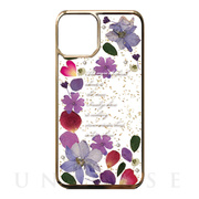 【iPhone11 Pro ケース】Pressed flower case (Purple tone)