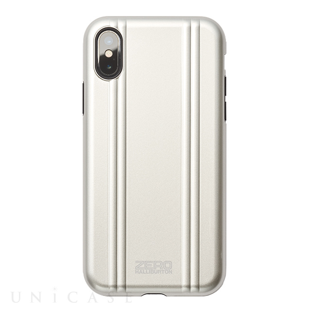 【アウトレット】【iPhoneXS ケース】ZERO HALLIBURTON Hybrid Shockproof case for iPhoneXS (Silver)