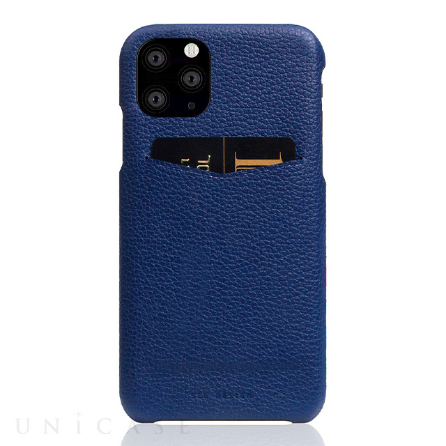 【iPhone11 Pro ケース】Full Grain Leather Back Case (Navy Blue)