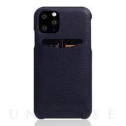 【iPhone11 Pro ケース】Full Grain Leather Back Case (Black Blue)