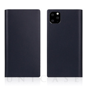 【iPhone11 Pro ケース】Calf Skin Leather Diary (Navy)