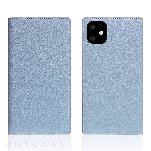 【iPhone11 ケース】Full Grain Leather Case (Powder Blue)