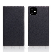 【iPhone11 ケース】Full Grain Leather Case (Black Blue)