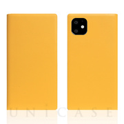 【iPhone11 ケース】Calf Skin Leather Diary (Yellow)