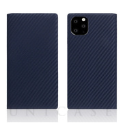 【iPhone11 Pro Max ケース】Carbon Leather Case (Navy)