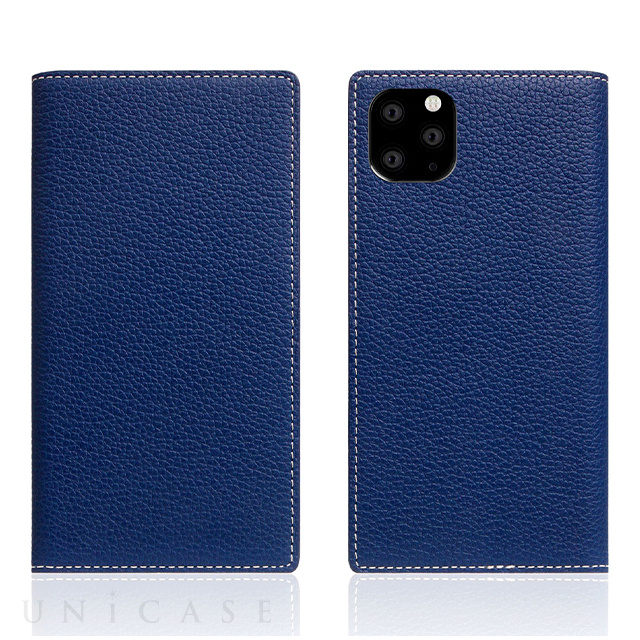 【iPhone11 Pro Max ケース】Full Grain Leather Case (Navy Blue)