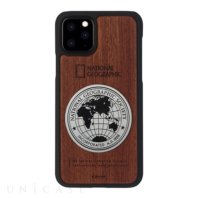 【iPhone11 Pro ケース】Metal-Deco Wood Case (ローズウッド)