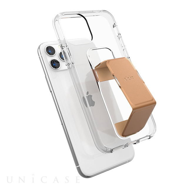【iPhone11 Pro ケース】CLEAR GRIPCASE FOUNDATION (CLEAR/ROSE GOLD)