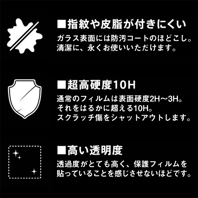 【iPhone11 フィルム】ガラスフィルム カメラ 10H eyes  (ブラック)サブ画像