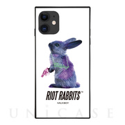 【iPhone11/XR ケース】MILKBOY スクエア型 ガラスケース (Riot Rabbits WHT)