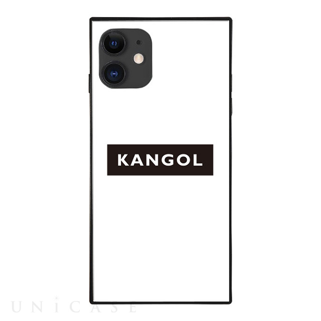【iPhone11/XR ケース】KANGOL スクエア型 ガラスケース [KANGOL BOX(WHT)]