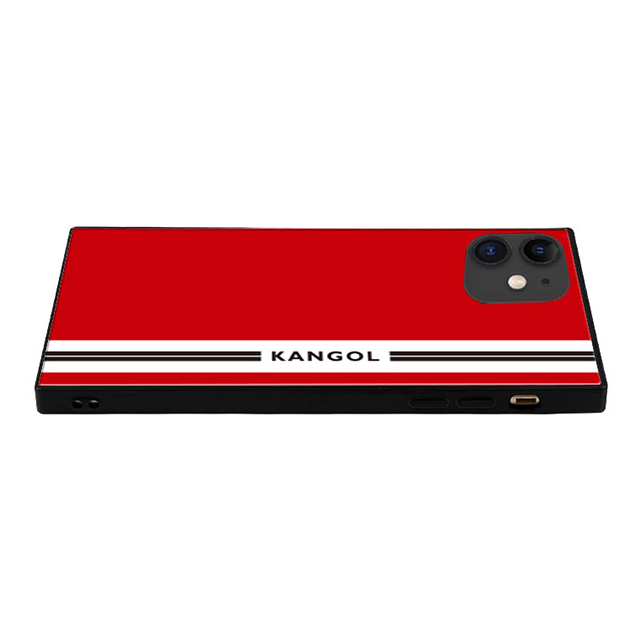 【iPhone11/XR ケース】KANGOL スクエア型 ガラスケース [KANGOL LINE(RED)]サブ画像