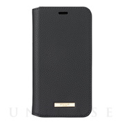 【iPhoneXS/X ケース】“Shrink” PU Leather Book Case (Black)