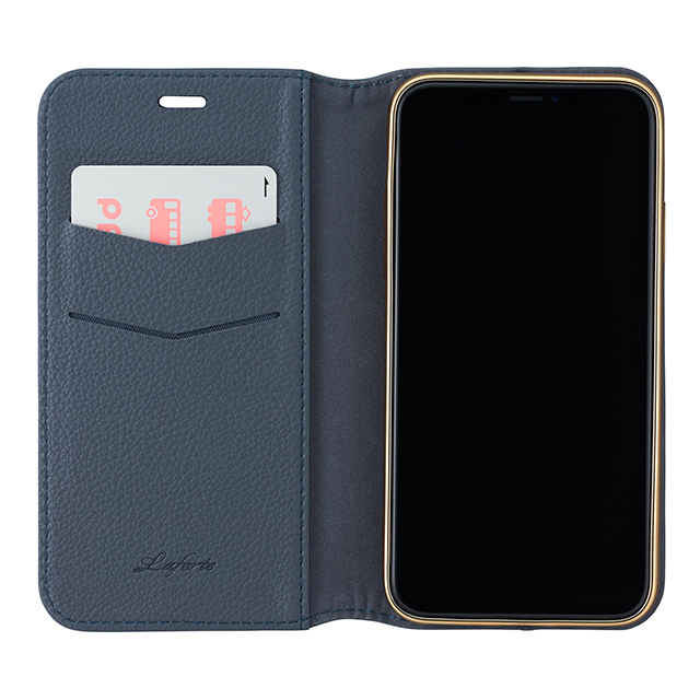 【iPhoneXS/X ケース】“Shrink” PU Leather Book Case (Navy)goods_nameサブ画像