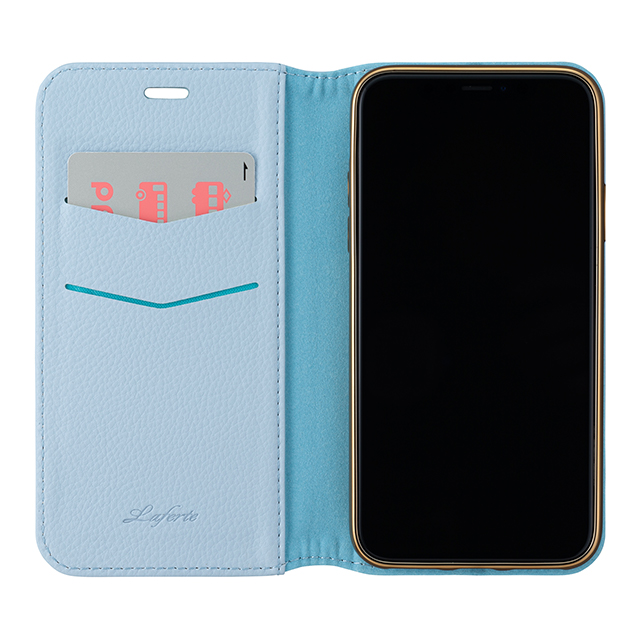 【iPhoneXS/X ケース】“Shrink” PU Leather Book Case (Light Blue)サブ画像