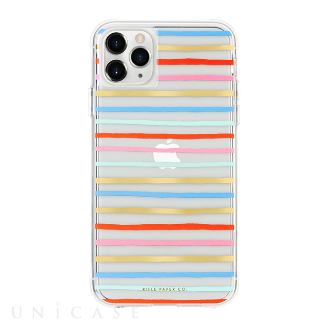【iPhone11 Pro ケース】RIFLE PAPER × Case-Mate (Happy Stripes)