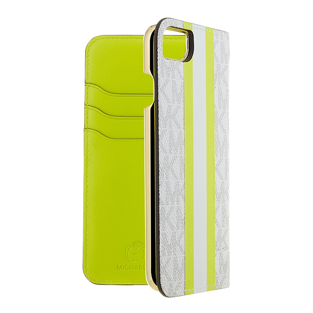 【iPhoneSE(第3/2世代)/8/7 ケース】Folio Case Lime Stripe with Charmサブ画像