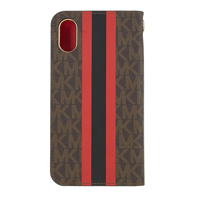 【iPhoneXS/X ケース】Folio Case Red Stripe with Charmサブ画像