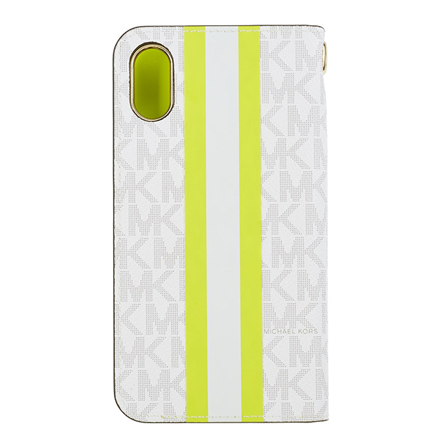 【iPhoneXS/X ケース】Folio Case Lime Stripe with Charmサブ画像