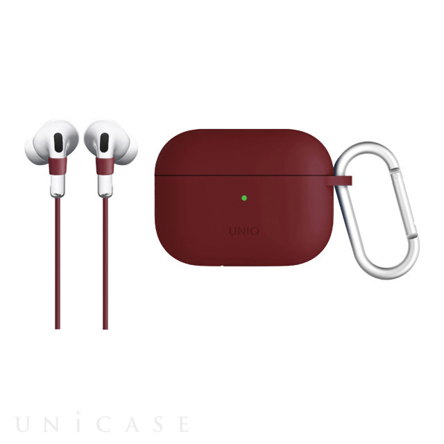 【AirPods Pro(第1世代) ケース】VENCER AirPods Pro シリコン ハング ケース - BURGUNDY (MAROON)