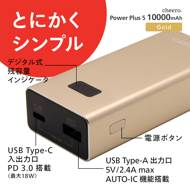Power Plus 5 10000mAh (ゴールド)goods_nameサブ画像