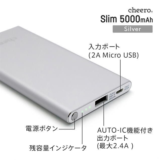 Slim 5000mAh (シルバー)サブ画像