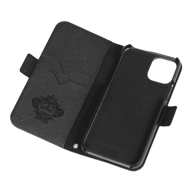 【iPhone11 Pro ケース】“サフィアーノ調” PU Leather Book Type Case (ブラック)サブ画像